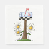 Mailbox met madeliefjes en Heart Flag Country Gard Servet (Voorkant)