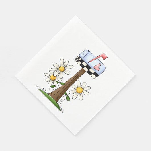 Mailbox met madeliefjes en Heart Flag Country Gard Servet (Hoek)