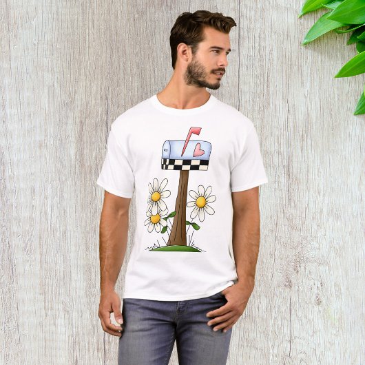 Mailbox met madeliefjes en Heart Flag Country Gard T-shirt