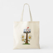 Mailbox met madeliefjes en Heart Flag Country Gard Tote Bag (Achterkant)