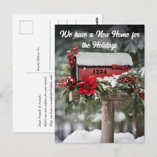 Mailbox Nieuw Home Vakantie Verhuisaankondiging Briefkaart (Voorkant / Achterkant)