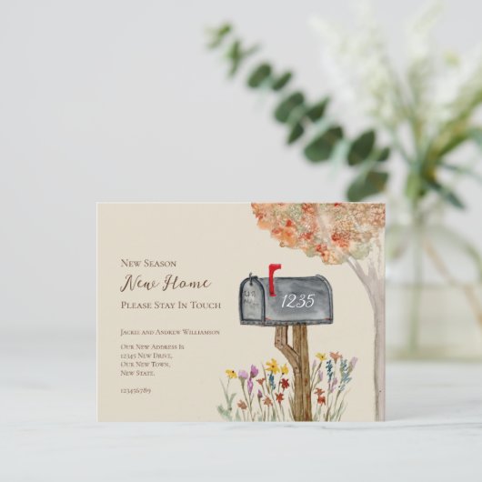 Mailbox Nieuw Seizoen Nieuw Home Adreswijziging Briefkaart (Staand voorkant)