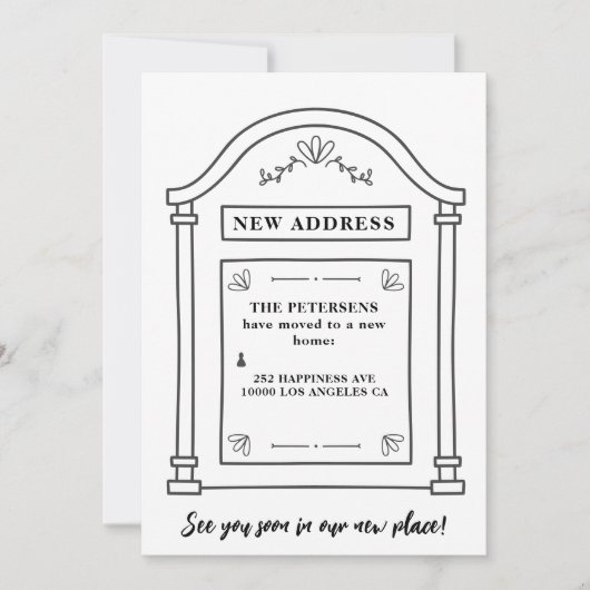 Mailbox nieuw thuisadres verhuizen aankondiging (Voorkant)