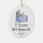 Mailbox Ons eerste kerstfeest in ons nieuwe huis Keramisch Ornament (Rechts)