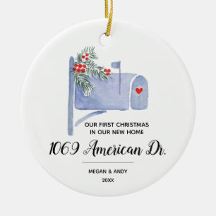 Mailbox Ons eerste kerstfeest in ons nieuwe huis Keramisch Ornament