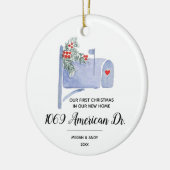 Mailbox Ons eerste kerstfeest in ons nieuwe huis Keramisch Ornament (Links)