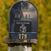 Mailbox Parcel Sticker Zwarte Achtergrond