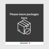 Mailbox Parcel Sticker Zwarte Achtergrond (Vel)