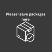 Mailbox Parcel Sticker Zwarte Achtergrond (Voorkant)