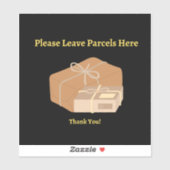 Mailbox Parcel Sticker Zwarte Achtergrond (Vel)