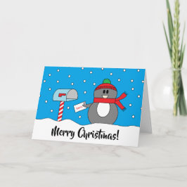 "Mailbox Penguin" Kerst Kaart