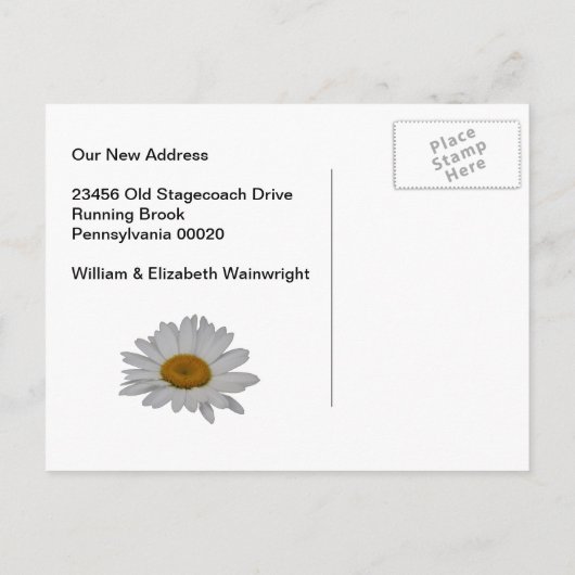 Mailbox rural en Daisy Briefkaart (Achterkant)