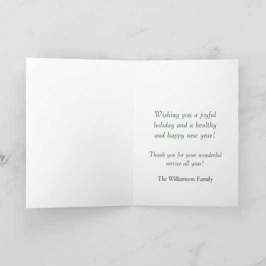 Mailbox Season's Groeten aan de postbode Feestdagen Kaart (Binnen)