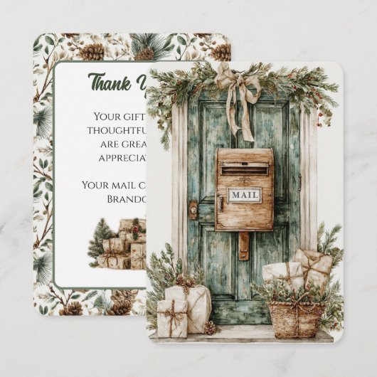Mailbox Voordeur Postvervoerder Bedankkaart (Voorkant / Achterkant)