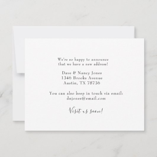 Mailbox waterverf Nieuw huis We zijn verhuisd Notitiekaartje (Achterkant)