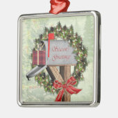 Mailbox Wreatft Mail Carrier Silver Ornament (Links)