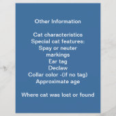 Mailboxbrochure verliezen of gevonden katten flyer (Achterkant)