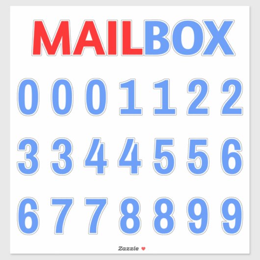 Mailboxnummers - Eenvoudig Sticker (Vel)