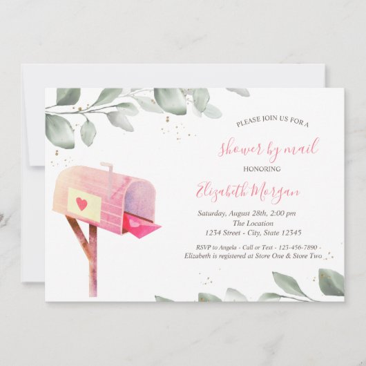 Mailboxstructuur waterverf laat virtueel Baby show Kaart (Voorkant)