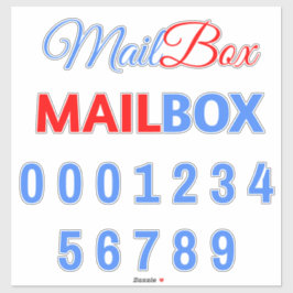 Mailboxzin met cijfers sticker