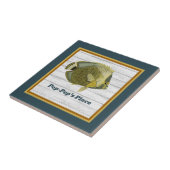 Mailed Butterflyfish in Blauwgroen en goud met naa Tegeltje (Zijkant)