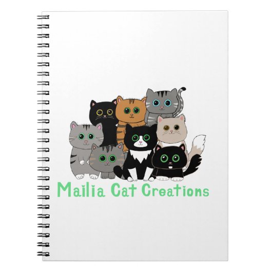 Mailia Cat Creations Kattenfamilie Notitieboek (Voorkant)