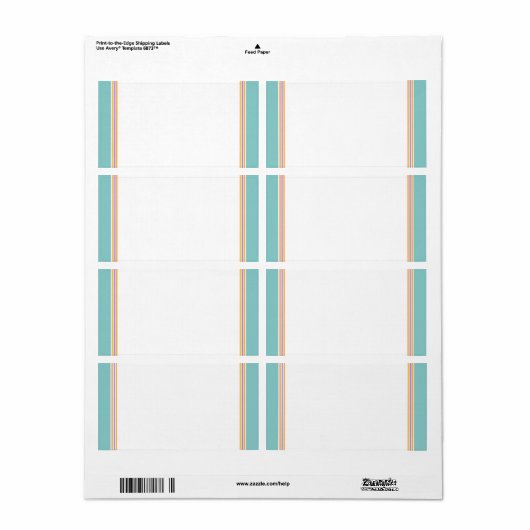Mailing Adresetiketten : LIGHT AQUA GREEN Etiket (Full Sheet)