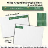 Mailing Stickers, Emerald Green & Gold