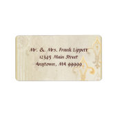 Mailinglabels - Fleur di Lys Damask 2 Cream Etiket (Voorkant)