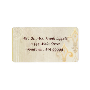 Mailinglabels - Fleur di Lys Damask 2 Cream Etiket