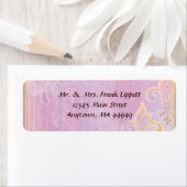 Mailinglabels - Fleur di Lys Damask 2 Lila Etiket (Insitu)
