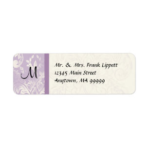 Mailinglabels - Fleur di Lys Damask - Lavender Etiket