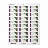 Mailinglabels - pauw, veren in ets etiket (Full Sheet)