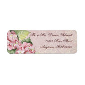 Mailinglabels - Pink Hydrangea Swirl matching Etiket (Voorkant)