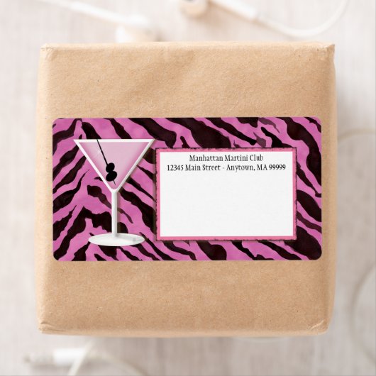 Mailinglabels - Zebra Print 'n Martini Etiket (Insitu)