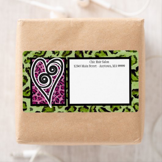 Mailinglabels - Zebra'n leopard Monogramma Etiket (Insitu)