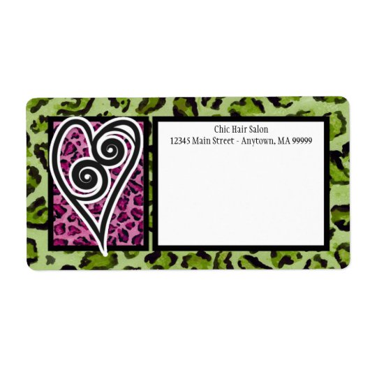 Mailinglabels - Zebra'n leopard Monogramma Etiket (Voorkant)
