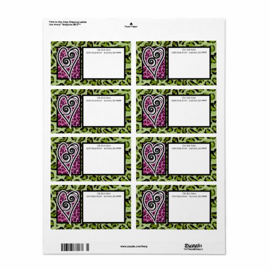 Mailinglabels - Zebra'n leopard Monogramma Etiket (Full Sheet)