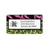 Mailinglabels - Zebra'n leopard Monogramma Etiket (Voorkant)
