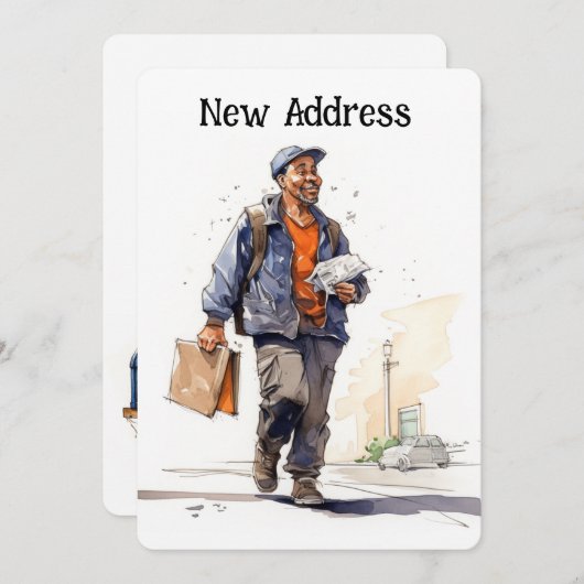 Mailman Bewegende Aankondiging Kaarten (Voorkant / Achterkant)