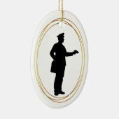 Mailman Black Silhouette-kerstversiering Keramisch Ornament (Rechts)