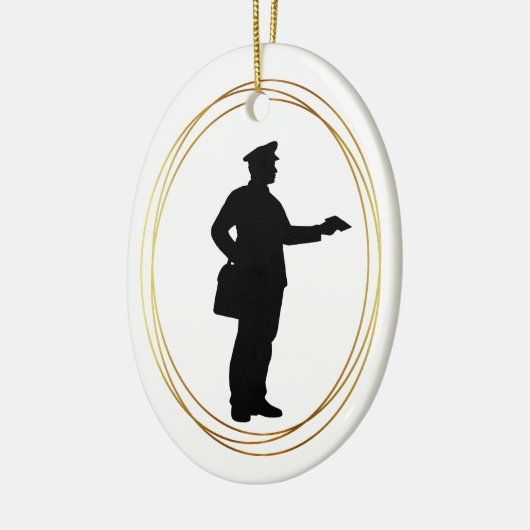 Mailman Black Silhouette-kerstversiering Keramisch Ornament (Links)