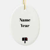 Mailman Black Silhouette-kerstversiering Keramisch Ornament (Achterkant)