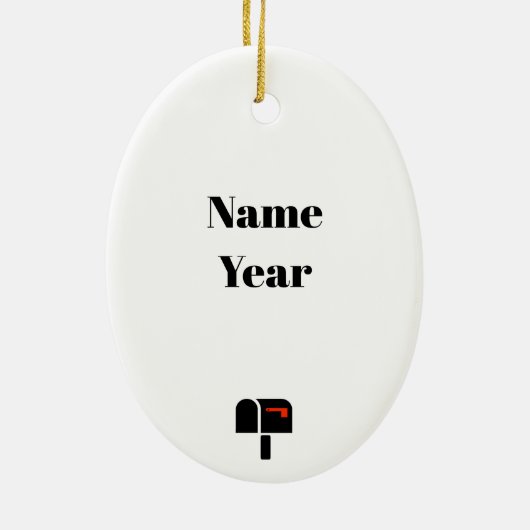 Mailman Black Silhouette-kerstversiering Keramisch Ornament (Achterkant)