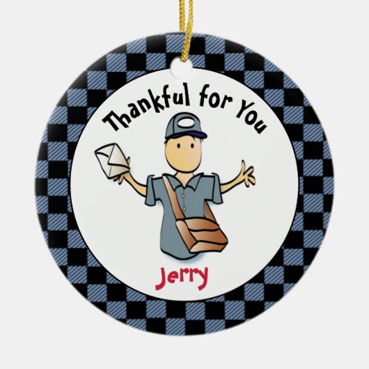 Mailman Dank je cadeautje - Postal Worker Keepomwi Keramisch Ornament (Voorkant)