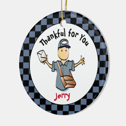 Mailman Dank je cadeautje - Postal Worker Keepomwi Keramisch Ornament (Links)