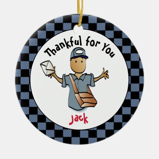 Mailman Dank je cadeautje - Postal Worker Keepomwi Keramisch Ornament (Voorkant)