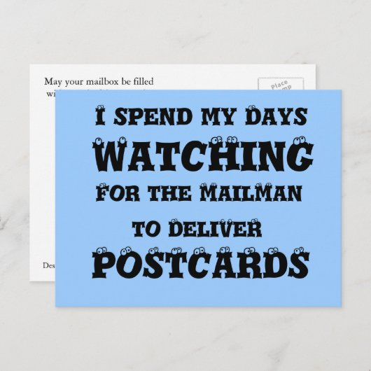 mailman die Briefkaarten levert - Funny Eyes Brief (Voorkant / Achterkant)