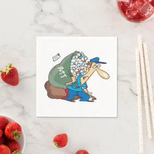 Mailman die een groot pakpapier servetten vervoert