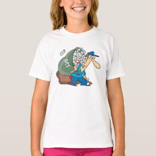 Mailman die een grote zak vervoert t-shirt